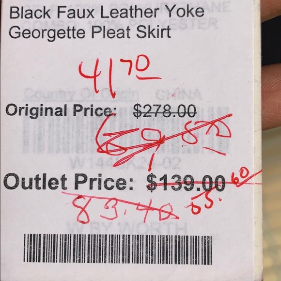 Worthington pleather pleated drop waist skirt NWT - Picture 11 of 12